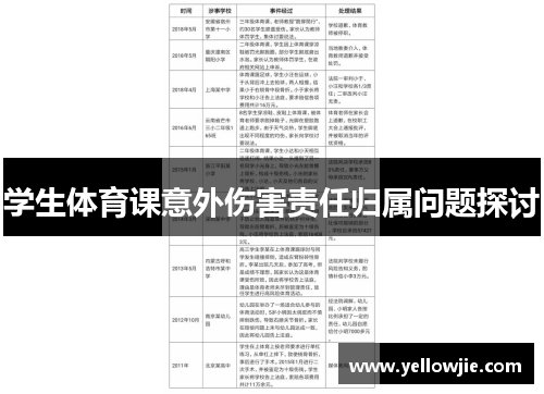学生体育课意外伤害责任归属问题探讨