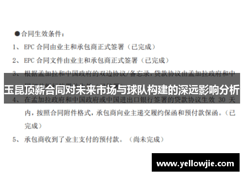 玉昆顶薪合同对未来市场与球队构建的深远影响分析